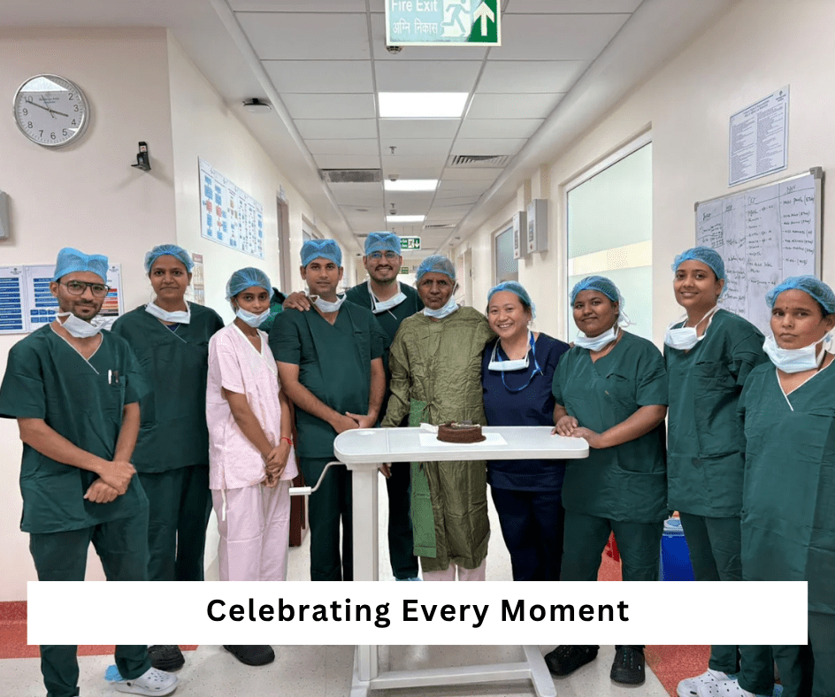 celebrating birthday of a bone marrow transplant patient