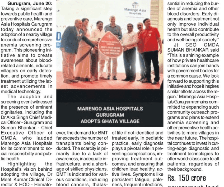 best bone marrow transplant center in gurugram and best bone marrow transplant doctor marengo asia hospital